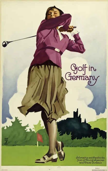 Framed Print : Golf in Germany, c. 1930. Creator: Hohlwein, Ludwig (1874-1949) Framed Print : Golf in Germany, c. 1930. Creator: Hohlwein, Ludwig (1874-1949)
