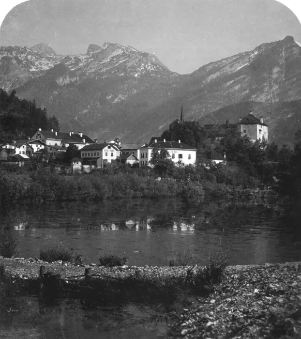 Framed Print : Golling and Tennengebirge, Salzburg, Austria, c1900s. Artist: Wurthle & Sons