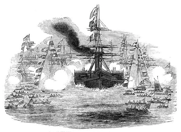 The Gomer Steamer coming into Portsmouth Harbour, 1844. Creator: Unknown