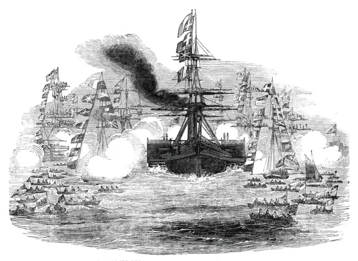 Framed Print : The Gomer Steamer coming into Portsmouth Harbour, 1844. Creator: Unknown Framed Print : The Gomer Steamer coming into Portsmouth Harbour, 1844. Creator: Unknown