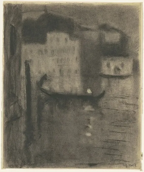 Framed Print : Gondola, Evening in Venice, c. 1900-1920. Creator: Eugene Laurent Vail Framed Print : Gondola, Evening in Venice, c. 1900-1920. Creator: Eugene Laurent Vail