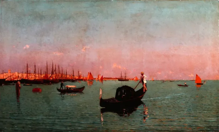 Framed Print : Gondola in the Lagoon, 1881 Framed Print : Gondola in the Lagoon, 1881