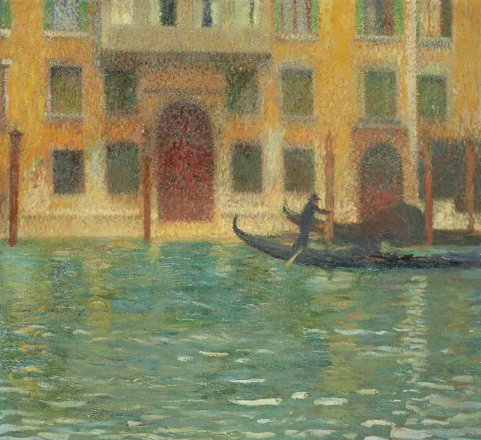 Framed Print : Two gondolas in front of a Venetian palace, c1910. Creator: Martin, Henri (1860-1943) Framed Print : Two gondolas in front of a Venetian palace, c1910. Creator: Martin, Henri (1860-1943)