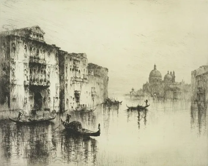 Framed Print : Gondolas, Venice, c.1928. Creator: Sydney Mackenzie Litten Framed Print : Gondolas, Venice, c.1928. Creator: Sydney Mackenzie Litten