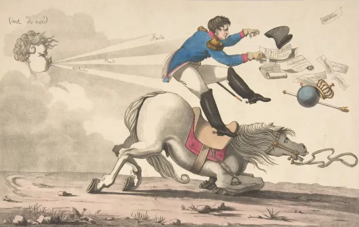 Framed Print : Gone with the Wind (Autant en emporte le vent ), 1815. 1815. Creator: Anon Framed Print : Gone with the Wind (Autant en emporte le vent ), 1815. 1815. Creator: Anon