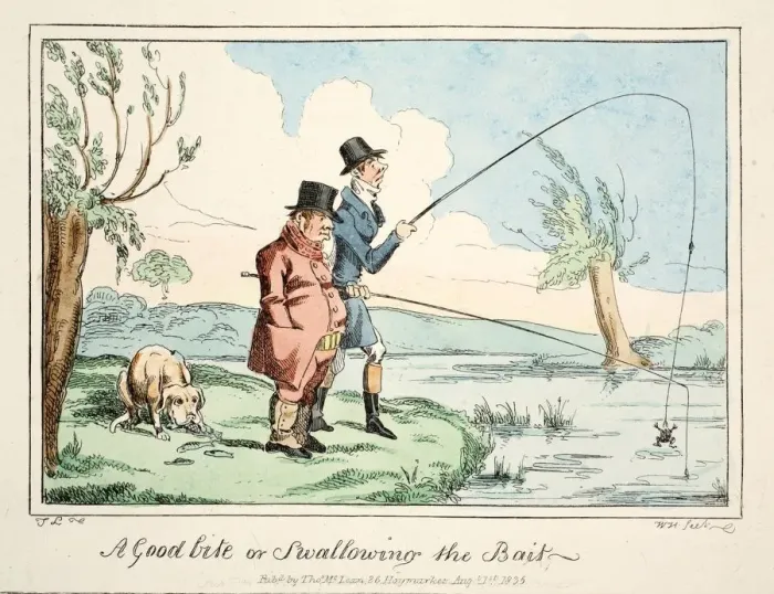 Framed Print : A Good Bite or Swallowing the Bait, 1835 Framed Print : A Good Bite or Swallowing the Bait, 1835
