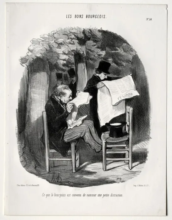 Framed Print : The Good Bourgeois, plate 14: What the bourgeois consider a distraction, 1846. Creator Framed Print : The Good Bourgeois, plate 14: What the bourgeois consider a distraction, 1846. Creator