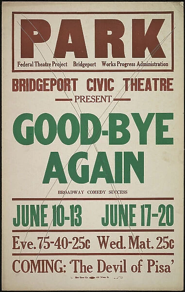 Good-bye Again, Bridgeport, CT, [193-]. Creator: Unknown