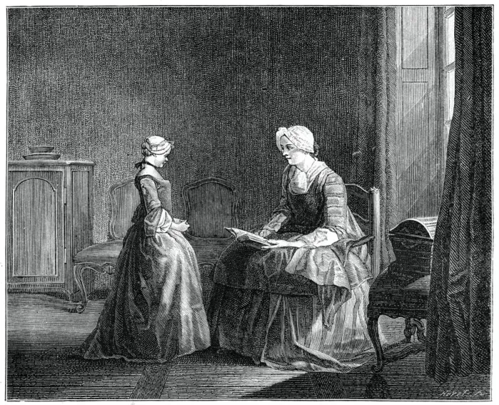 Framed Print : The Good Education, 1753, (1885). Artist: Jacques Philippe Le Bas Framed Print : The Good Education, 1753, (1885). Artist: Jacques Philippe Le Bas