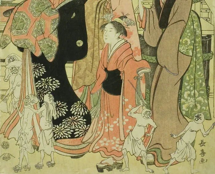 Framed Print : Good and Evil Influences (Zendama akudama), c. 1795. Creator: Eishosai Choki Framed Print : Good and Evil Influences (Zendama akudama), c. 1795. Creator: Eishosai Choki