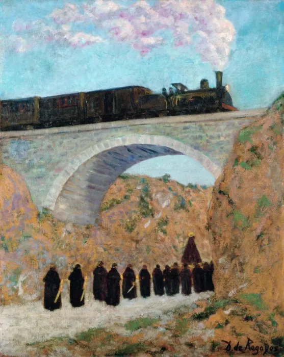 Framed Print : Good Friday in Castile, 1904. Artist: Regoyos y Valdes, Dario de (1857-1913) Framed Print : Good Friday in Castile, 1904. Artist: Regoyos y Valdes, Dario de (1857-1913)