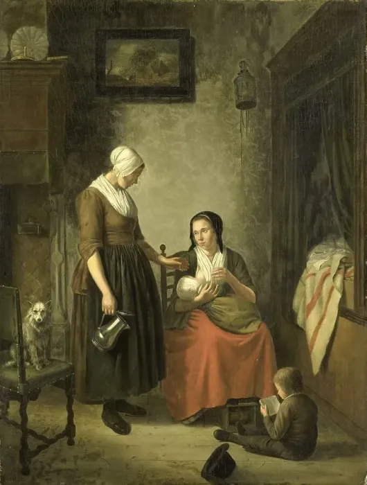 Framed Print : Good Neighbors, 1780-1810. Creator: Johannes Christiaan Janson Framed Print : Good Neighbors, 1780-1810. Creator: Johannes Christiaan Janson