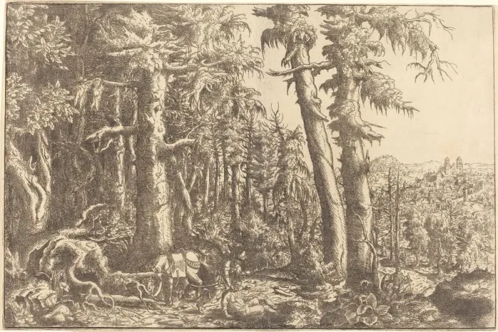 Framed Print : The Good Samaritan, c. 1558. Creator: Hans Sebald Lautensack Framed Print : The Good Samaritan, c. 1558. Creator: Hans Sebald Lautensack