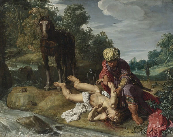 The Good Samaritan, c. 1612. Artist: Lastman, Pieter Pietersz. (1583-1633)