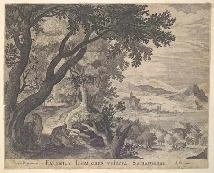 Framed Print : The Good Samaritan Finds the Man. n. d. Creator: Assuerus van Londerseel Framed Print : The Good Samaritan Finds the Man. n. d. Creator: Assuerus van Londerseel