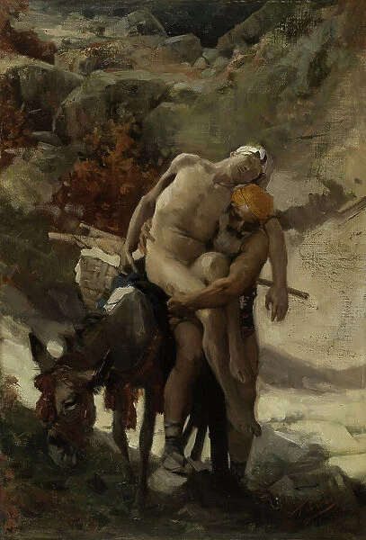 The Good Samaritan - sketch, 1878. Creator: Aime Morot