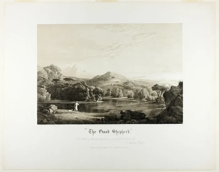 Framed Print : The Good Shepherd, 1849. Creator: Thomas Cole Framed Print : The Good Shepherd, 1849. Creator: Thomas Cole