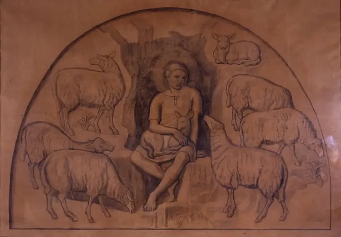 Framed Print : The Good Shepherd, 1925. Creator: Joakim Skovgaard Framed Print : The Good Shepherd, 1925. Creator: Joakim Skovgaard