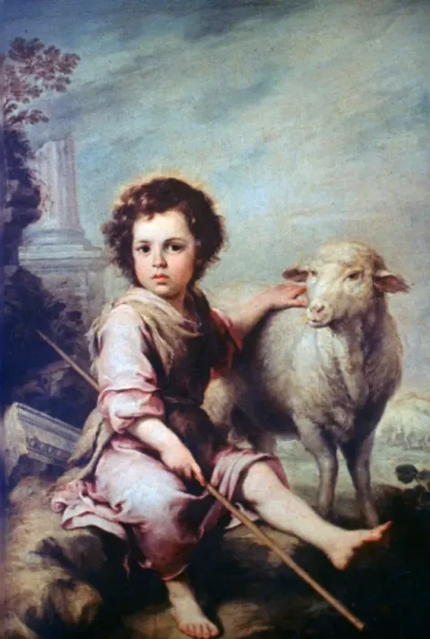 Framed Print : The Good Shepherd, c1650. Artist: Bartolome Esteban Murillo Framed Print : The Good Shepherd, c1650. Artist: Bartolome Esteban Murillo