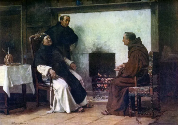 Framed Print : A Good Story, 1881, (1912). Artist: Walter Dendy Sadler Framed Print : A Good Story, 1881, (1912). Artist: Walter Dendy Sadler