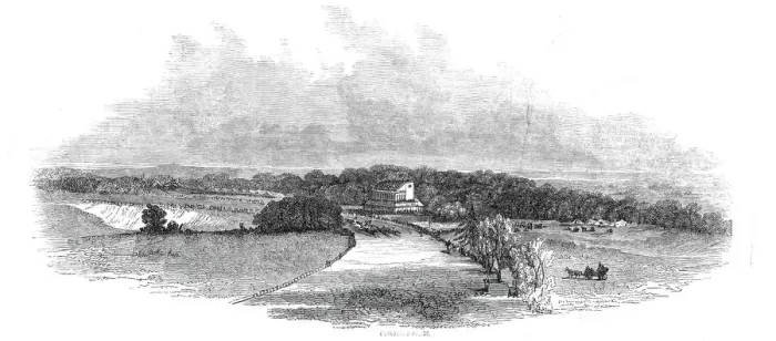 Framed Print : Goodwood Races, the Course, 1845. Creator: Ebenezer Landells Framed Print : Goodwood Races, the Course, 1845. Creator: Ebenezer Landells