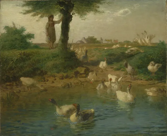 Framed Print : The goose keeper, 1866-1867. Creator: Millet; Jean-François (1814-1875) Framed Print : The goose keeper, 1866-1867. Creator: Millet; Jean-François (1814-1875)