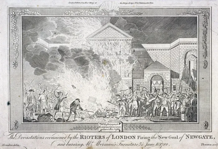 Framed Print : Gordon Riots, Newgate Prison, London, 1780. Artist: Thornton Framed Print : Gordon Riots, Newgate Prison, London, 1780. Artist: Thornton