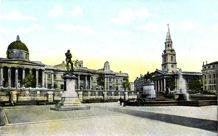 Framed Print : Gordons Statue and National Gallery, Trafalgar Square, London, 20th Century Framed Print : Gordons Statue and National Gallery, Trafalgar Square, London, 20th Century