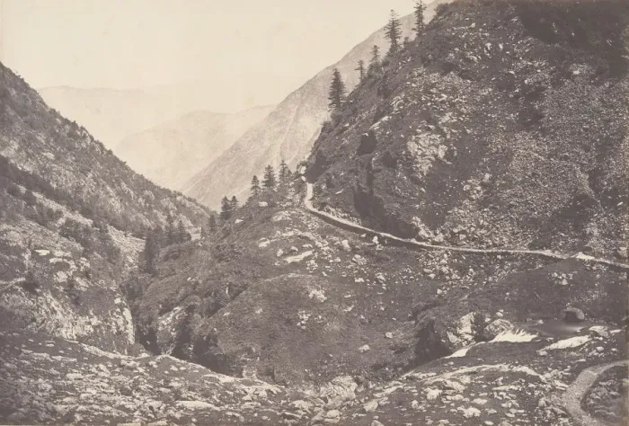 Framed Print : Gorge d Astos, prise en revenant du lac d Oo, Luchon, 1853. Creator: Joseph Vigier Framed Print : Gorge d Astos, prise en revenant du lac d Oo, Luchon, 1853. Creator: Joseph Vigier