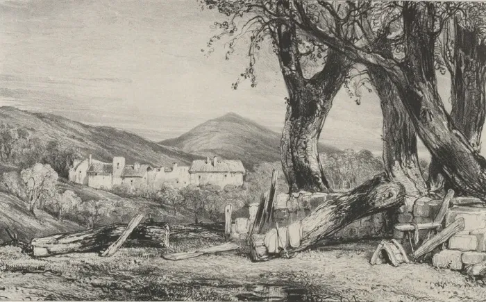 Framed Print : Gorge de Royat, 1831. Creator: Godefroy Engelmann Framed Print : Gorge de Royat, 1831. Creator: Godefroy Engelmann