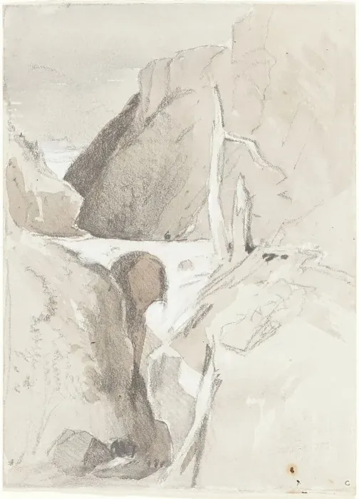 Framed Print : Gorge with Tree Stumps. Creator: John Sell Cotman Framed Print : Gorge with Tree Stumps. Creator: John Sell Cotman