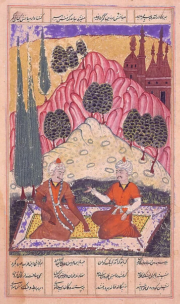 Gorgin Leads Bishan Astray, Folio from a Shahnama (Book of Kings), between 1620 and 1623. Creator: Unknown