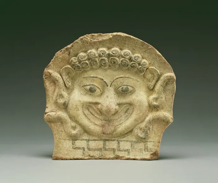 Framed Print : Gorgon Head Antefix, about 500 BC. Creator: Unknown