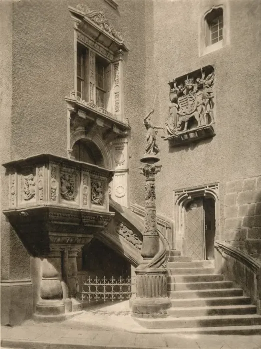 Framed Print : Goritz - Town Hall Stairs, 1931. Artist: Kurt Hielscher Framed Print : Goritz - Town Hall Stairs, 1931. Artist: Kurt Hielscher