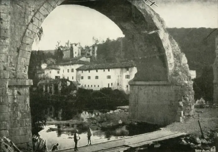 Framed Print : Beyond Goritza - The Italian Advance on Trieste, (1919). Creator: Unknown