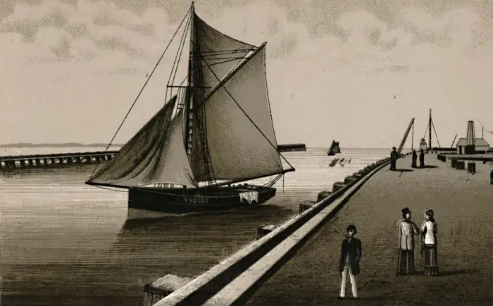 Framed Print : Gorleston Pier, c1880. Creator: Unknown