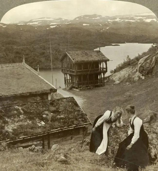 Framed Print : Gossip at a wayside inn at Botten, overlooking the Voxli Lake - view toward Haukeli Mts Framed Print : Gossip at a wayside inn at Botten, overlooking the Voxli Lake - view toward Haukeli Mts