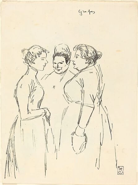 Gossiping Women, late 19th-early 20th century. Creator: Theophile Alexandre Steinlen