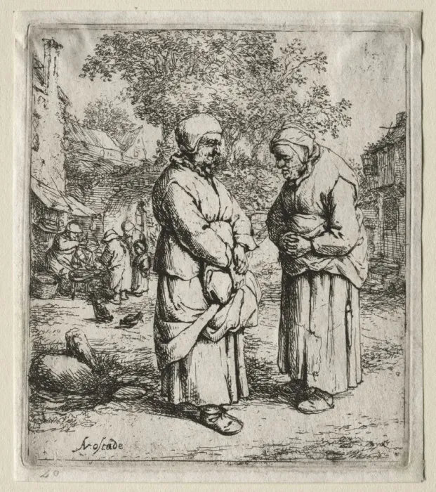 Framed Print : The two Gossips. Creator: Adriaen van Ostade (Dutch, 1610-1684) Framed Print : The two Gossips. Creator: Adriaen van Ostade (Dutch, 1610-1684)