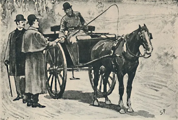 Framed Print : We Got Off, Paid Our Fare. 1892. Artist: Sidney E Paget Framed Print : We Got Off, Paid Our Fare. 1892. Artist: Sidney E Paget
