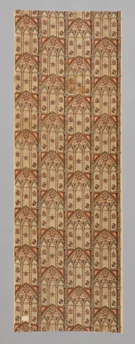 Framed Print : Gothic Arches (Furnishing Fabric), England, 1830 / 35. Creator: Unknown Framed Print : Gothic Arches (Furnishing Fabric), England, 1830 / 35. Creator: Unknown