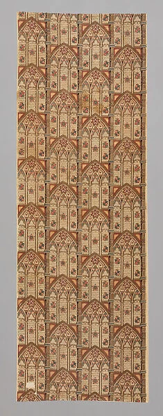 Gothic Arches (Furnishing Fabric), England, 1830  /  35. Creator: Unknown