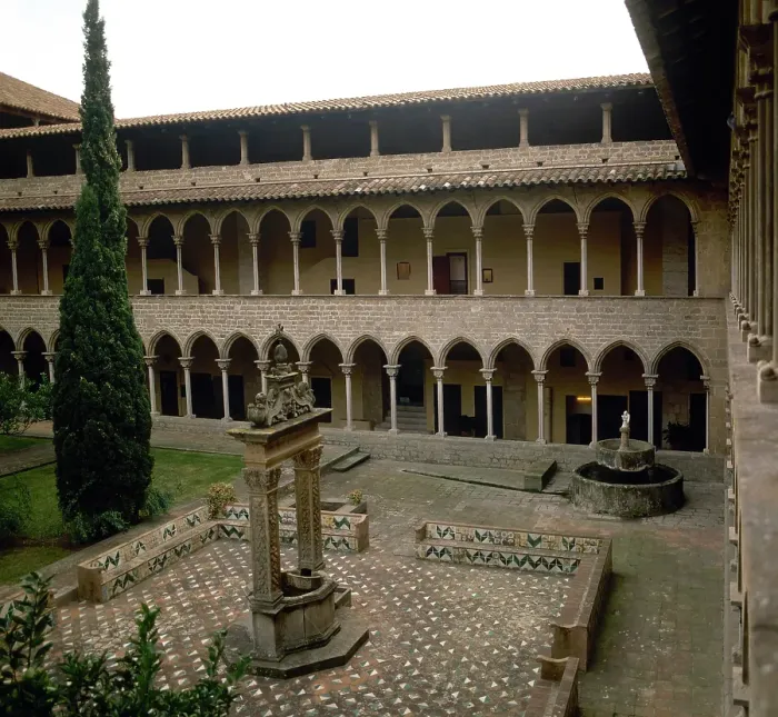 Framed Print : Gothic cloister, Royal Monastery of Saint Mary of Pedralbes, Barcelona, Catalonia, Spain, 1995. Creator: LTL Framed Print : Gothic cloister, Royal Monastery of Saint Mary of Pedralbes, Barcelona, Catalonia, Spain, 1995. Creator: LTL