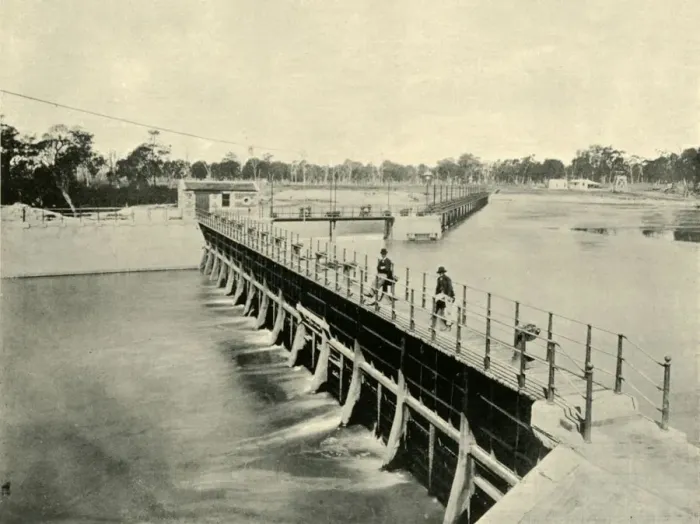 Framed Print : Goulburn Weir, Wahring, 1901. Creator: Unknown Framed Print : Goulburn Weir, Wahring, 1901. Creator: Unknown