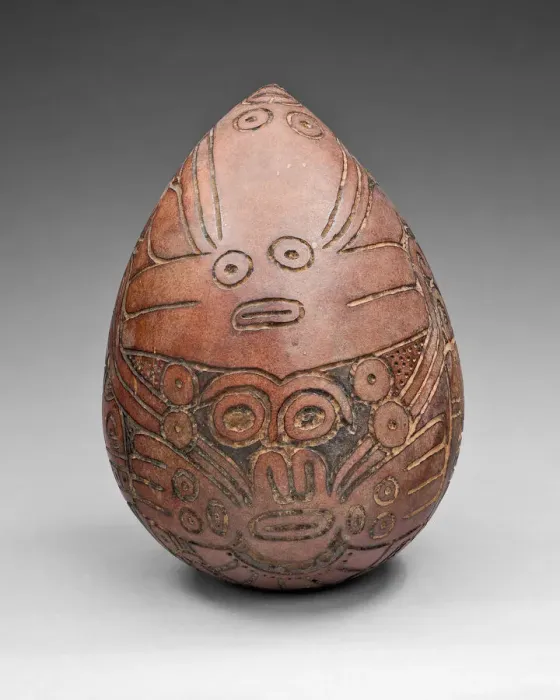 Framed Print : Gourd with Rattle Incised with Costumed Ritual Perfomer, 180 B. C. / A. D. 500 Framed Print : Gourd with Rattle Incised with Costumed Ritual Perfomer, 180 B. C. / A. D. 500