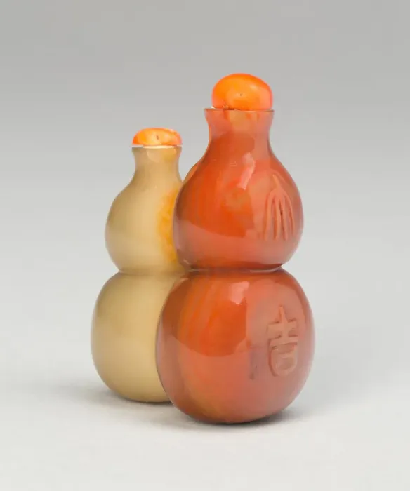 Framed Print : Gourd-Shaped Double Snuff Bottle, Qing dynasty (1644-1911), 1780-1880. Creator: Unknown Framed Print : Gourd-Shaped Double Snuff Bottle, Qing dynasty (1644-1911), 1780-1880. Creator: Unknown