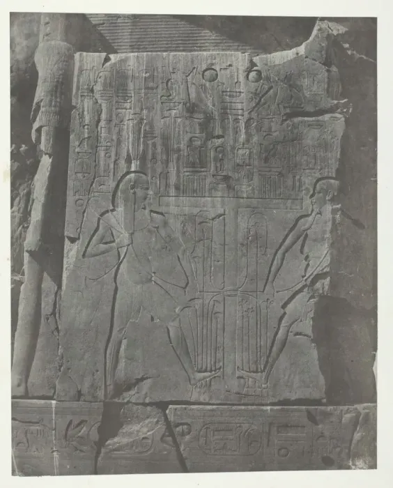 Framed Print : Gournah, Sculptures du Trone des Colosses;Thebes, 1849 / 51, printed 1852 Framed Print : Gournah, Sculptures du Trone des Colosses;Thebes, 1849 / 51, printed 1852