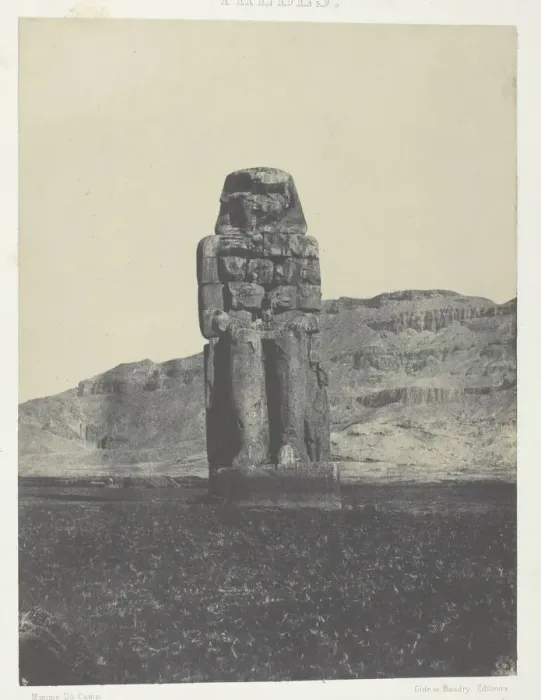 Framed Print : Gournah, Statue de Memnon;Thebes, 1849 / 51, printed 1852. Creator: Maxime du Camp Framed Print : Gournah, Statue de Memnon;Thebes, 1849 / 51, printed 1852. Creator: Maxime du Camp