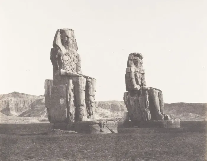 Framed Print : Gournah (Thebes), Colosses (Celui de Droite, Dit de Memnon), 1851-52 Framed Print : Gournah (Thebes), Colosses (Celui de Droite, Dit de Memnon), 1851-52