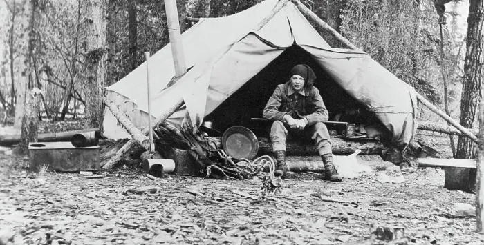 Framed Print : Gov. George Parks in camp, 1915. Creator: Unknown Framed Print : Gov. George Parks in camp, 1915. Creator: Unknown